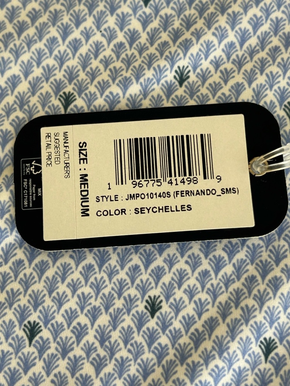 johnnie-O Light Blue Micro-Print Polo - Picture 2 of 4